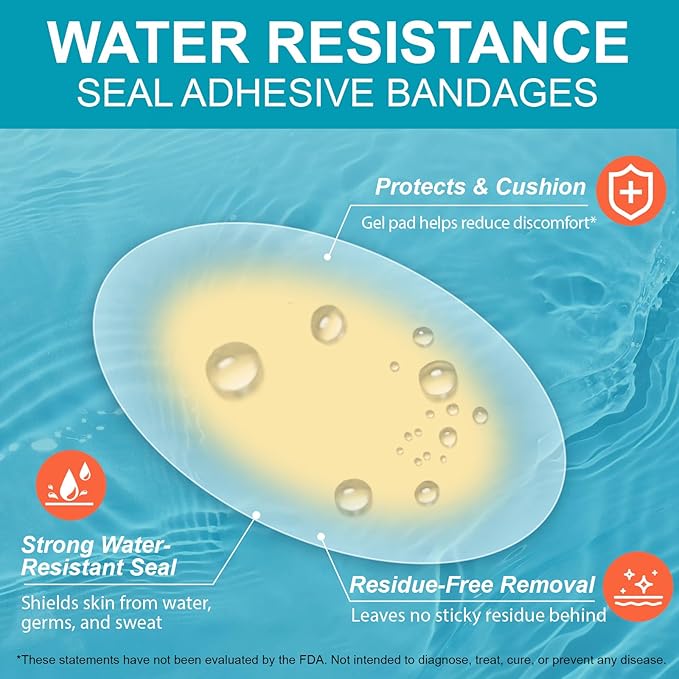 30PCS Hydrocolloid Gel Blister Bandages Pads, Multi-Size Waterproof Adhesive Blister Bandages, Waterproof Blisters Pads & Blisters Cushions for Heel, Toe & Foot