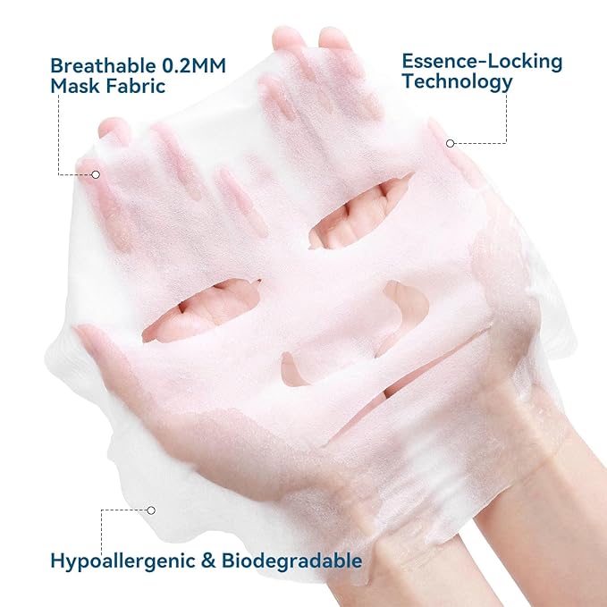 MISSEDSEN Collagen Face Mask with Hyaluronic Acid, Vitamin E Oil for Skin Care Hydrating, Moisturizing, Brightening & Anti Aging Face Masks Skincare for Oil, Dry, Acne, Sensitive All Skin Types 5PCS