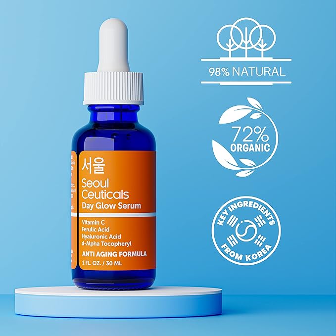 Korean Vitamin C Serum + 97.5% Snail Mucin Eye Cream Set for Glowing Skin & Youthful Eyes
