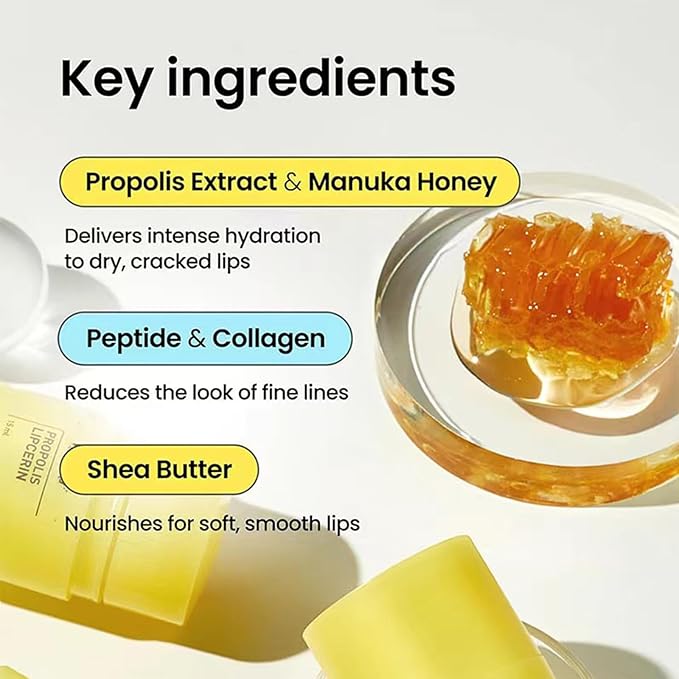 Dulele Honey Lip Butter, Moisturizing Propolis Lip Balm, Overnight Lip Mask Treatment Balm, Hygienic Twist Dispenser, Hydrating Sleeping Lip Mask for Chapped Dry Lips Care - Gentle Exfoliation(2pcs)