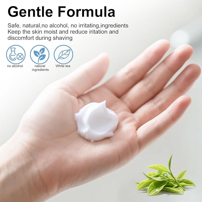 Shaving Cream Bulk Travel 8ml/0.28fl oz,Disposable Shaving Cream in Bulk Travel Shave Cream for Hotel Homeless （White Tea，Pack of 100)