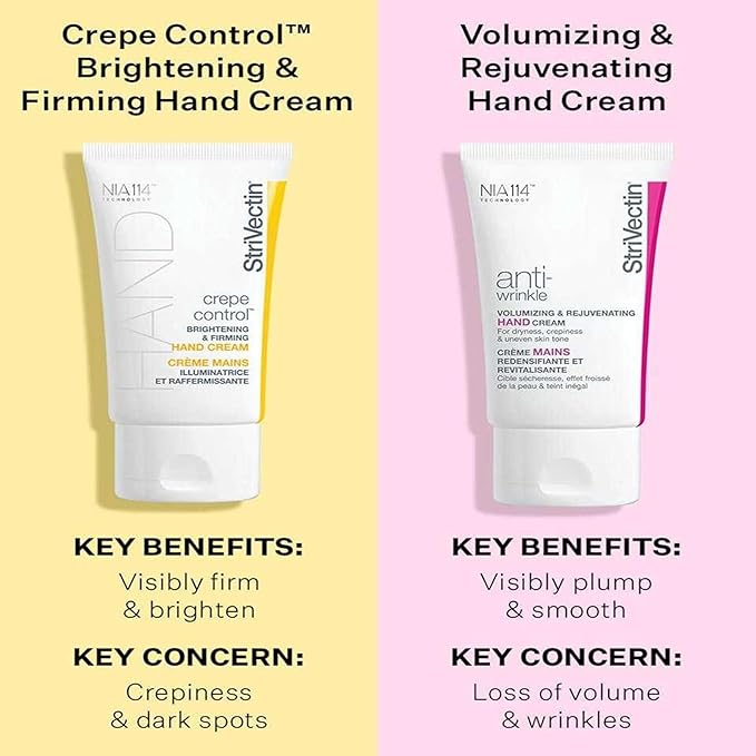 StriVectin Crepe Control Brightening and Firming Hand Cream for Dry Skin and Less Wrinkles, 2 oz (Pack of 2)