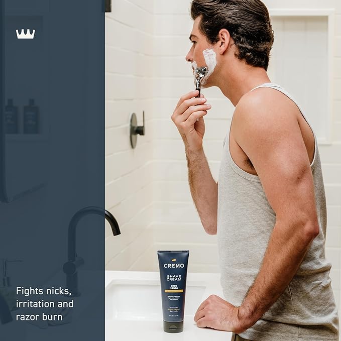 Cremo Palo Santo Shave Cream, Astonishingly Superior Ultra-Slick Shaving Cream for Men, Fights Nicks, Cuts and Razor Burn, 6 Fl Oz