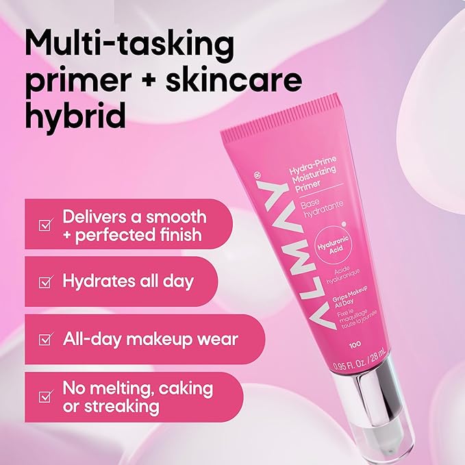 Almay Hydra-Prime™ Moisturizing Primer, Hydrating, Long-Lasting Makeup, Cruelty-Free, Skin-Smoothing, 100, 0.95 fl oz