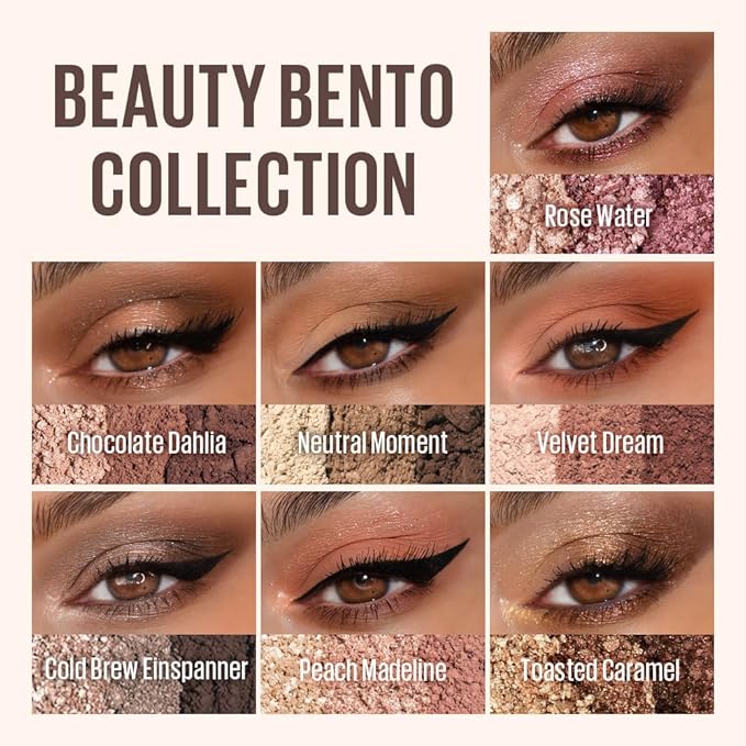 Kaja Eye Bento Collection - Bouncy Eyeshadow Trio | 17 Mauve Bouquet | Mauve Berry Tone | Vegan, Cruelty free