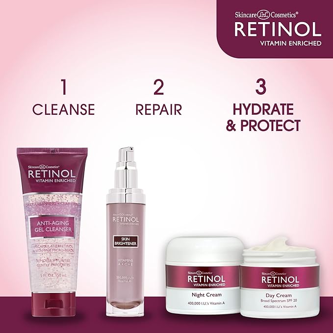 LIVAURA Retinol Anti-Aging, Vitamin Enriched Night Cream & Day Cream - Your 24 HOUR skincare duo that works day and night to give you younger-looking skin, 1 Ounce Each