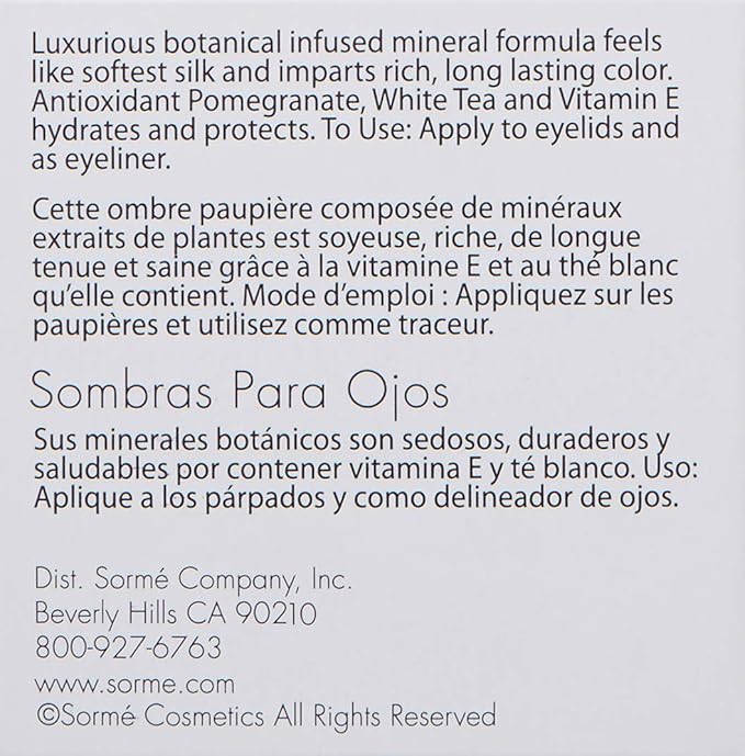 Sorme Cosmetics Mineral Botanicals Eye Shadow, Attitude, 0.05 Ounce