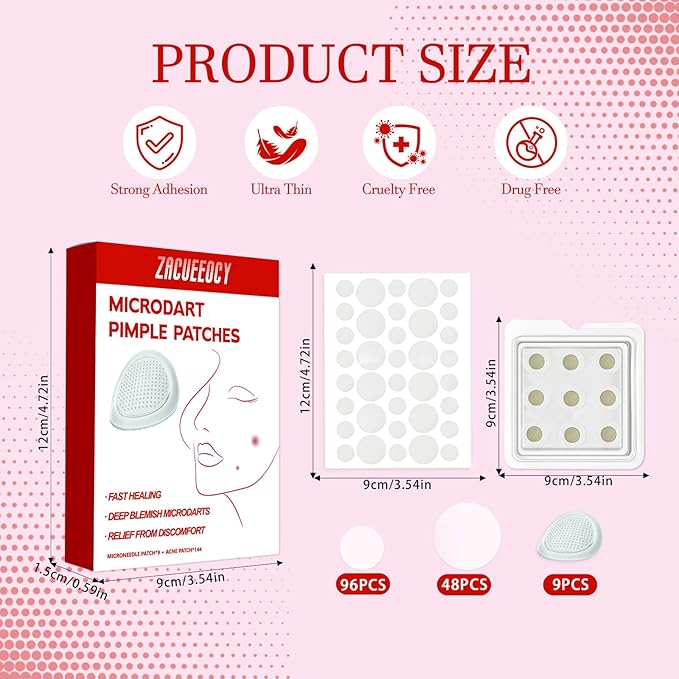 Pimple Patch (153 Count), Acne Patch Bulk, Zit Stickers 3 Sizes, Hydrocolloid Spot Stickers, Clear Acne Dots for Covering Zits, Blemishes and Breakouts