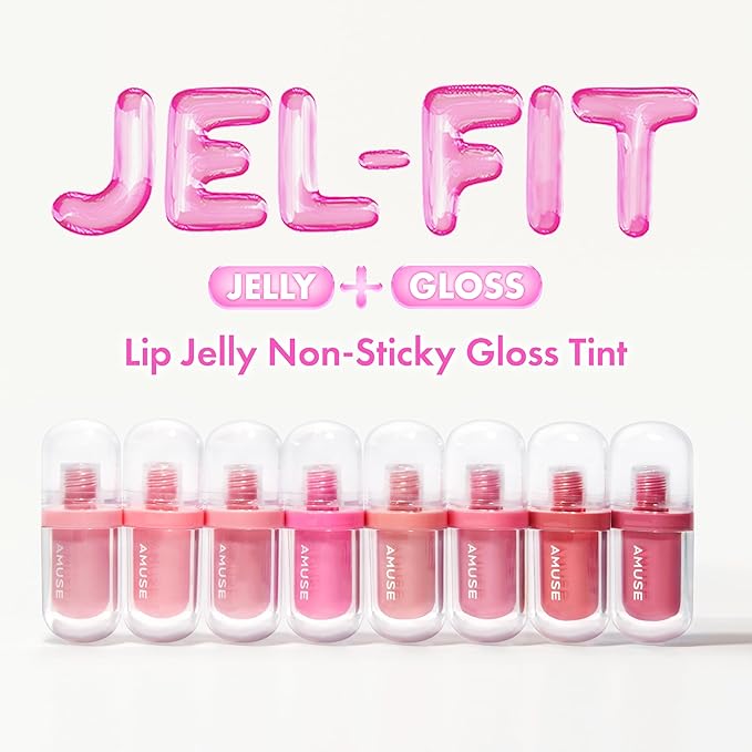 Amuse Seoul Jel-Fit Tint (04 Rose Milk) | Korean Jelly Lip Tint, Long-Lasting Lip Stain, Hydrating & Glossy, Hyaluronic Acid for Smooth Moisturized Lips, High Pigmentation, Vegan