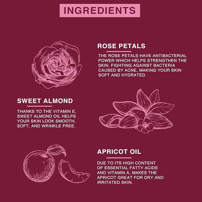 BEAUTE DE PROVENCE - Floral Rose Petals - Body Oils for Women Perfume - Day and Night Moisturizer for Dry Skin Enriched with Apricot Oil, Sweet Almond Oil, Vitamin E Fractionated Coconut Oil - 1 Fl Oz