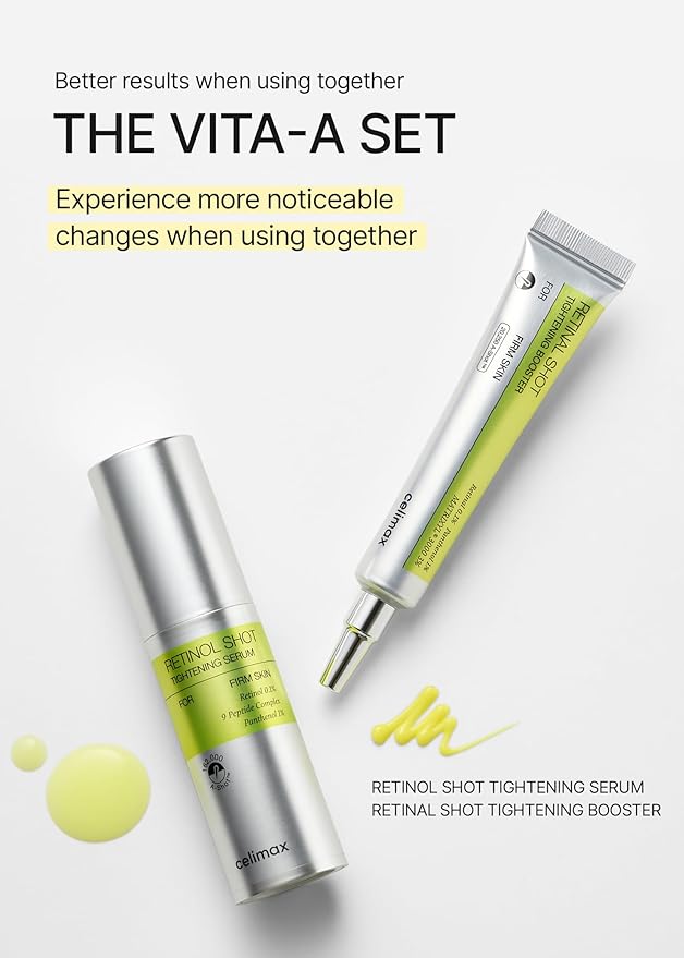 celimax The Vita A Retinal Shot Tightening Booster Duo Set 15mlx2 | Holiday Gift Set, Stocking Stuffers for Women | with Retinal 0.1%, Matryxyl 3%, Pore Minimizer, Wrinkles & Fine Lines, Firmer Skin,