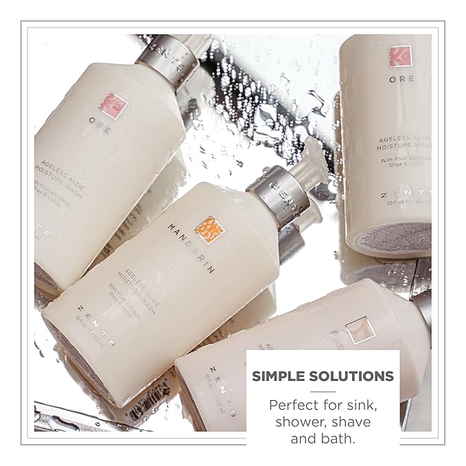 Zents Hand & Body Wash (Sun Fragrance) | Hydrating Anti-Aging Cleanser with Organic Shea Butter & Aloe for Dry Skin | Gentle & Nourishing | 10 fl oz