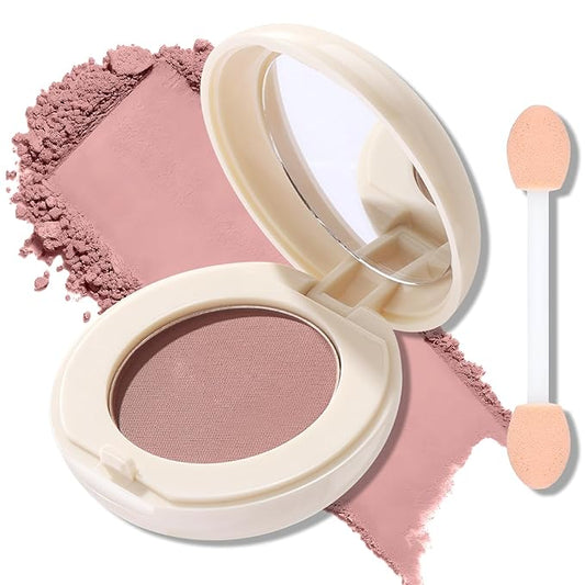 Mist Rose Matte Eyeshadow Palette, Single Neutral Eye Shadow Palette Makeup Velvet Smooth Pressed Powder Lightweight Blendable Eyeshadow for Women Daily Natural Eyes Travel-Friendly