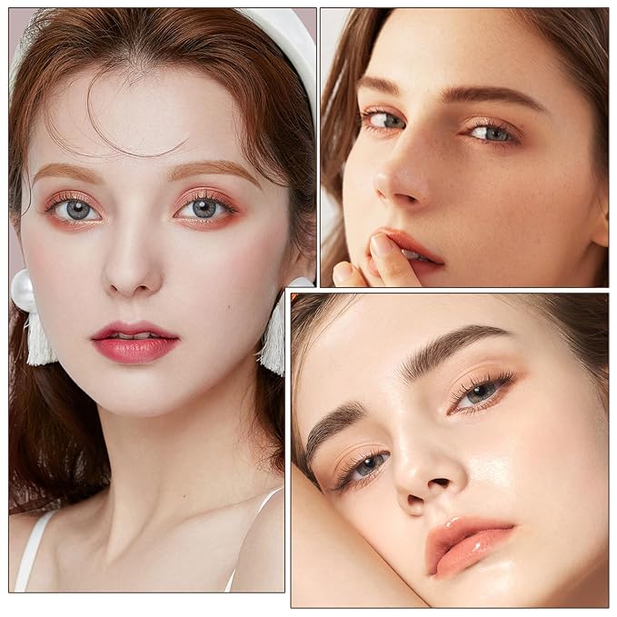 GEUUFEA 3 Colors Eyebrow Makeup Kit, Professional Brow Contour Palette, Waterproof Long-lasting Eyebrow Filler Powder with Mirror & Brow Brush