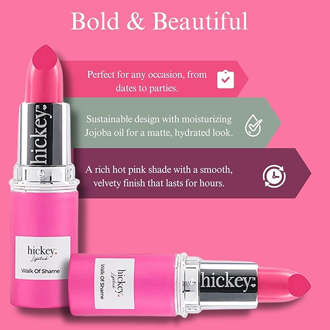 Hickey Lipstick for Women | Nude, Pink & Red Lipsticks Shades | Long Lasting Lipstick for women | Moisturizing, Hydrating & Velvet Finish | 24-Hour Waterproof Cream Lipsticks (Pack of 3)