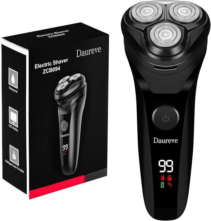 Daureve Electric Razors,2025 New Upgrade Shaver, Model Rechargeable Shaver, USB Razor for Men, Washable Razor(Black)