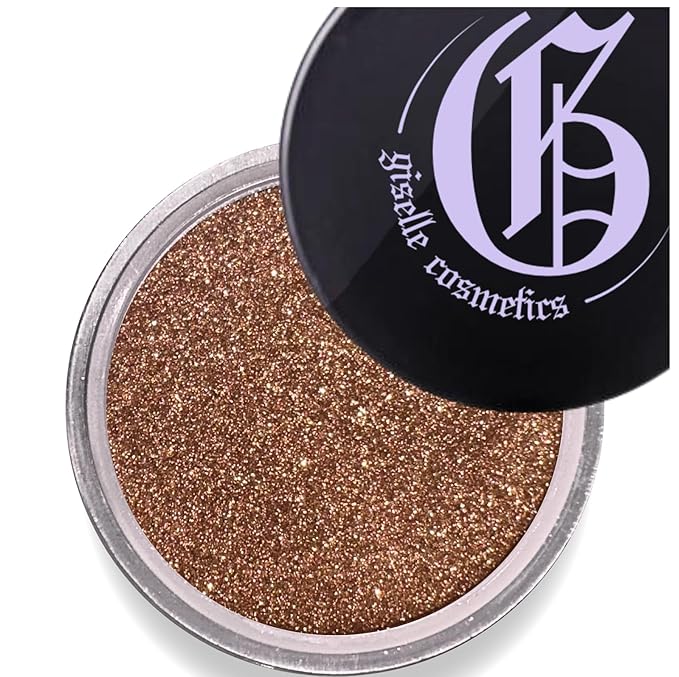 Gypsy Amber Loose Mineral Eye Shadow - Organic, Talc-Free Makeup Palette with Glitter, Shimmer, and Sparkle in Tan, Brown, Nude, and Gold - Perfect for Eye Shadow Looks