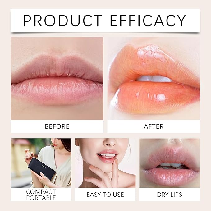 Gold Crystal Color Changing Lipstick - Clear Lip Gloss That Changes, Long Lasting Moisturizing & Nourishing Lipstick, Non-Sticky Glossy Shine (1 pcs)