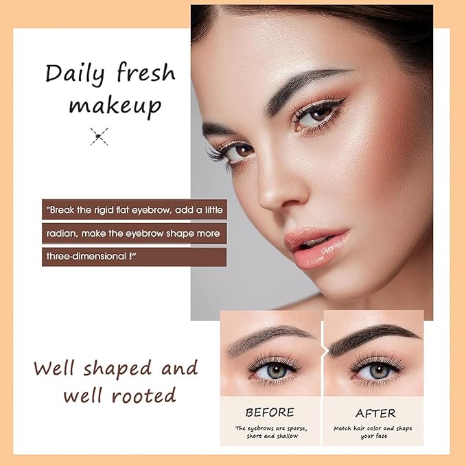 O'CHEAL 3Pcs Black Eyebrow Pencil, Premium Eye Brow Pencil with Spoolie Brush, Longwearing for Perfect Brows, Professional, Precision, Defines, Universal Waterproof Double-ended Eyebrow Pen for Women