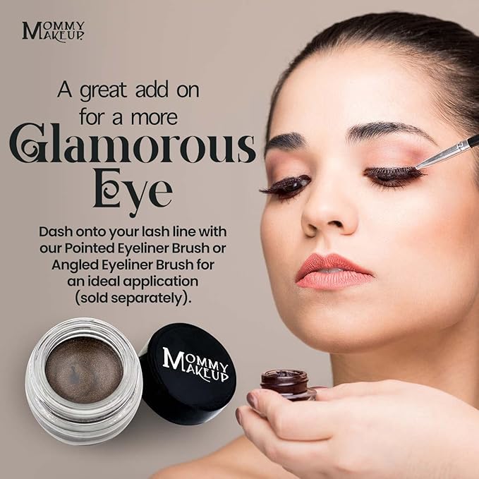 Mommy Makeup Waterproof Stay Put Gel Eyeliner Pot with Micropigments - Smudge-Proof, Long Lasting, Highly Pigmented Cream Eye Liner, 0.14 oz (Mischievous)