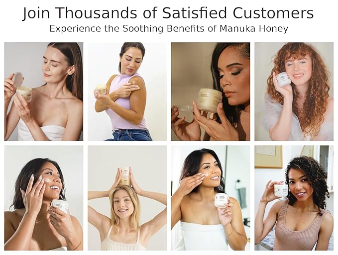 Blossom Essentials Honey Salve - Organic Manuka Honey Hydration Repair - Eczema Relief for Dry, Itchy, Sensitive Skin - Soothing Moisturizer & Balm for Kids, Adults - Made in USA - 4oz