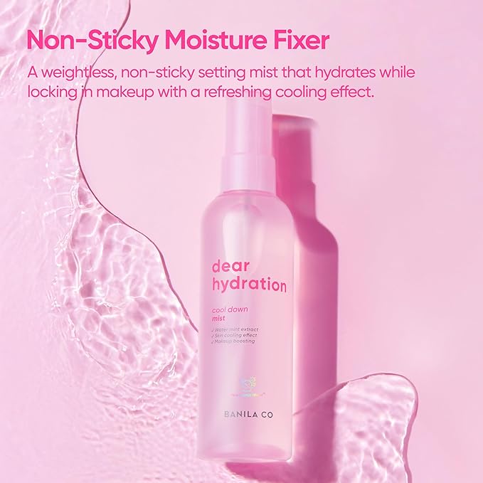 BANILA CO Dear Hydration Cool Down Mist | Lightweight Skin Cooling & Moisturizing Makeup Fixer Setting Spray | Hydration Boost, Radiant Glow Serum (99ml / 3.34 fl oz)