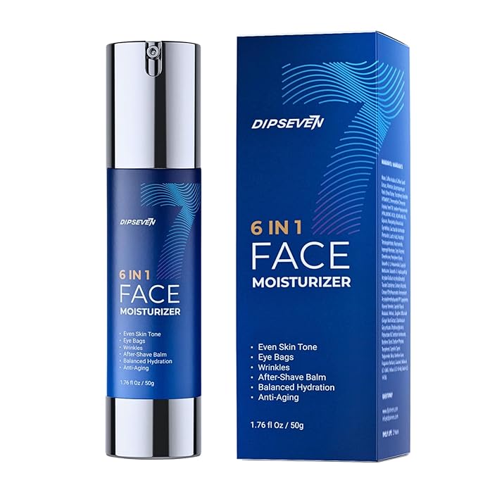 6 in 1 Face Cream for Men: Anti-Aging Mens Moisturizer - Firming Peptide & Hyaluronic Acid & Squalane - Wrinkles Cream Eye Bag Treatment for Men