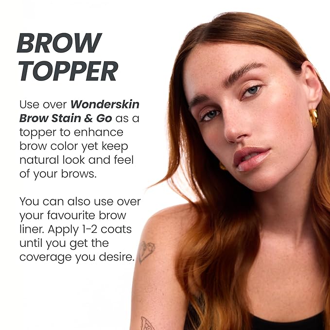 Wonderskin Brow/Do Eyebrow Gel Topper - Skinrageous All-Day Eyebrow Tint Mascara, Long-Lasting, Waterproof & Transfer-Proof Brow Gel Topper (Dark Brunette)