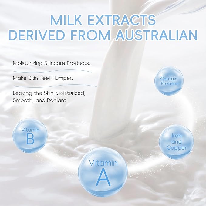 Milk Skincare Set for Kids & Teens,12 IN 1 Moisturizing & Gentle Milk Skin Care for Teens 10-12, Kids Skin Care Set for Girls Ages 8-12, Milk Extract Face Skincare for Girls 10-12,All Skin Types,12PCS