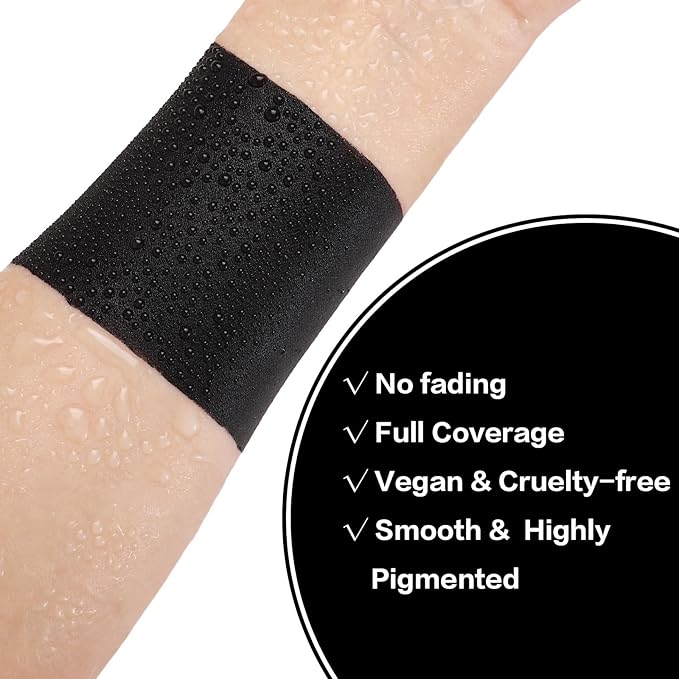 BADCOLOR 3PCS Black Face Body Paint Stick Set for Adults Children, Non-Toxic Hypoallergenic Eye Black Sticks for Halloween Baseball, Softball, Football, Lacrosse, Soccer, Hockey