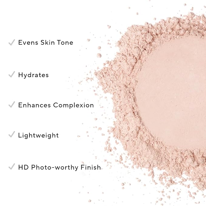 MIRABELLA - Pure Press Foundation, HD-Finish Pressed Powder, Buildable Mineral Pressed Powder Compact with Nourishing Jojoba, Age-Defying Makeup for All Skin Types, Original Fair I