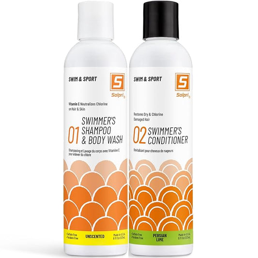Swimmers Chlorine Vitamin C Swim Shampoo Body Wash with Pre & Post Swim Conditioner (16 Fl Oz Total)