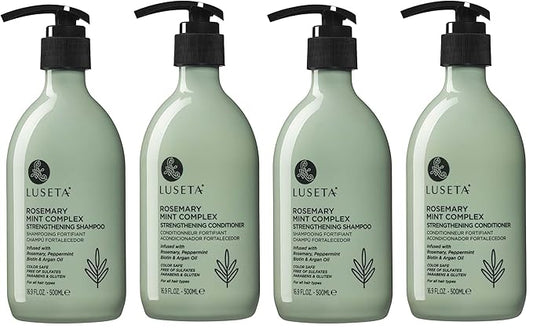 Luseta Rosemary Mint Strengthening Shampoo and Conditioner Provide Nourishment & Smoothness for Thin Hair,Reduce Frizz and Add Shine for All Hair Types 16.9oz×2 (Pack of 2)