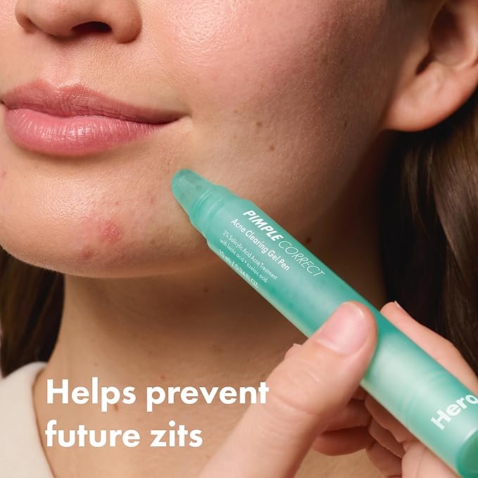 Hero Cosmetics Pimple Correct Acne Clearing Gel Pen - Maximum Strength 2% Salicylic Acid, Derm-Tested Formula for Current and Future Zits (1 Count)