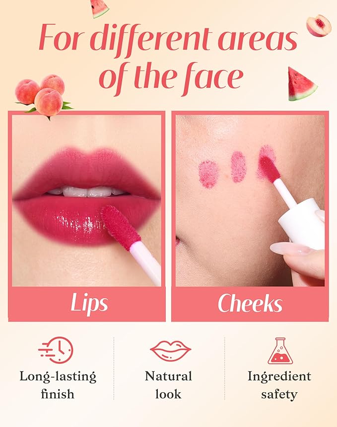 bayfree Lip Tint Stain Set, Lip Stain Long Lasting Lightweight Waterproof, Transfer-Proof, Non-sticky, Lip Makeup Matte Finish