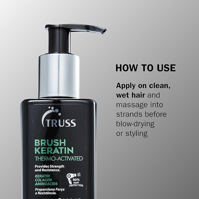 TRUSS Keratin Hair Treatment - Hair Care for Women & Men with Keratin & Collagen - Heat Protectant & Leave In Treatment for Moisture, Detangling & Repair - Controls Frizz & Restores Shine (8.45 oz)
