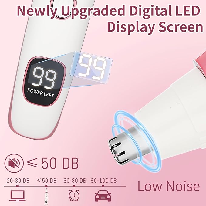 Mendaping Nose and Ear Hair Trimmer for Women Men,2 in 1 LED Display Eyebrow Hair Trimmer with USB Rechargeable,2025 Portble Waterproof Facial Hair Removal with Dual-Edge Blades for Travel (Pink)