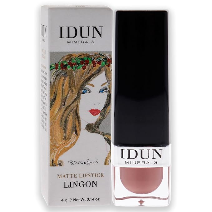 IDUN Minerals Matte Lipstick - Vegan Formula - Highly Pigmented - Rich Color Payoff - Long Lasting Wear - Suitable For All Skin Types - Lingon - 0.14 Oz, Brownish/Natural, (I0100319)