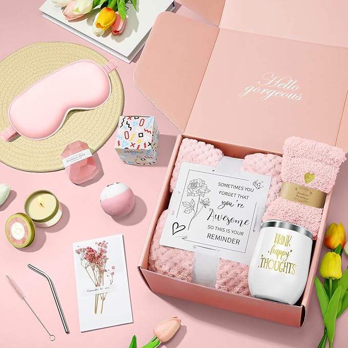 Happy Birthday Gifts for Women Mom Her Friend Sister Wife Grandma, Self Care Gifts Get Well Gifts Unique Relaxing Spa Gift Basket Set, Christmas Gifts for Women Mom Wife Grandma Friends Sister