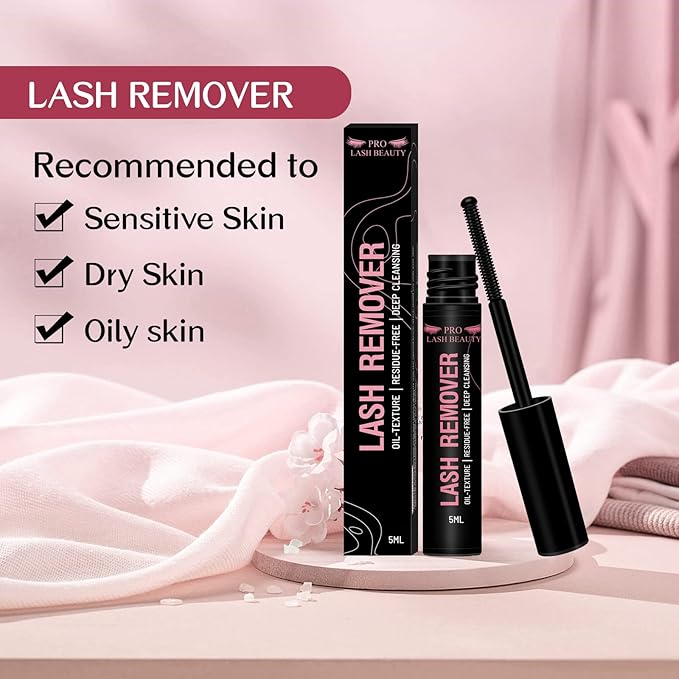 Cluster Lash Glue Remover 5 ML Lash Remover DIY Eyelash Extension Remover Eye Makeup Cleanser, Easy Removal of Cluster Eyelashes Gentle Soothing Nourishing Self-Use Oil Texture 5ML