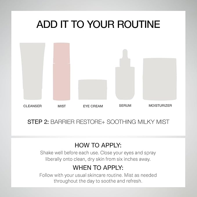 StriVectin Barrier Restore + Soothing Milky Face Mist with Ceramides + Hyaluronic Acid, Hydrating, Skin-Calming, Fragrance-Free, Turmeric, Spray-On Bottle