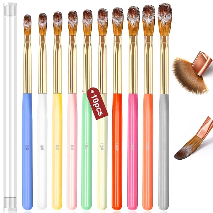MUSILAN Nail Art Brushes Set,10pcs Nail Art Tool Set Nail Art Design Pen Painting Tools Fingernail Brush Nail Cleaning Brush for Acrylic Application Acrylic Powder 3D Nail Carving Nail Art Brushes Set