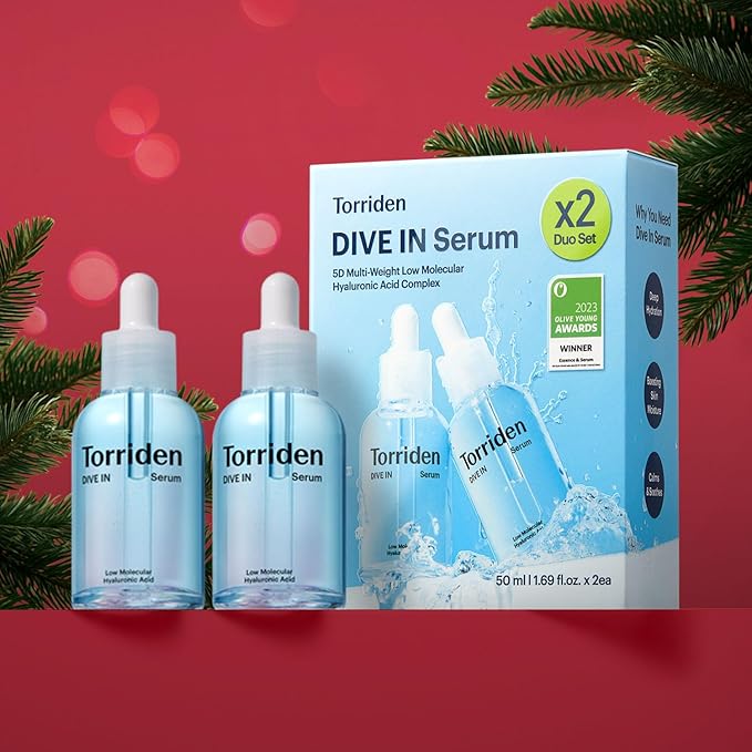 Torriden DIVE IN Hyaluronic Acid Serum 50ml(1.69 fl.oz.) * 2 (Pack of 2) | Deep Hydration to Get Glow Skin | Hyaluronic Acid, Panthenol, Allantoin | Korean Facial Serum