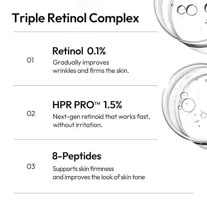 LAYERLAB Triple Retinoid 1.6% Serum | Korean Anti-Aging Serum with HPR, Retinal, Retinol, Niacinamide & 8-Peptides | Visibly Smooths Fine Lines, Firms Skin & Refines Pores | 1.08 fl oz