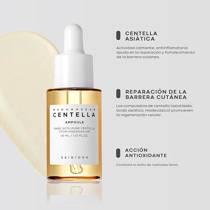 SKIN1004 Madagascar Centella Ampoule Korean Face Serum with Centella Asiatica, Hydrating and Moisturizing Care, Soothing Facial Serum for Skin Balance and Glow, Korean Skin Care (1.01 fl.oz (30ml))
