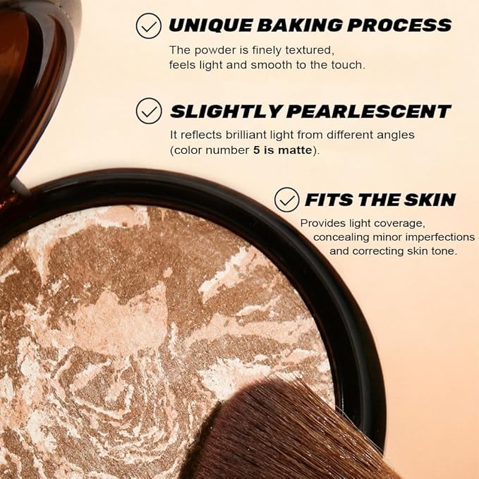 Oil Control Matte Perfection Face Powder Compact For Women, Matte Smooth Flawless Setting Powder Makeup, Polvo Compacto De Maquillaje, Waterproof Long Lasting, (Medium)