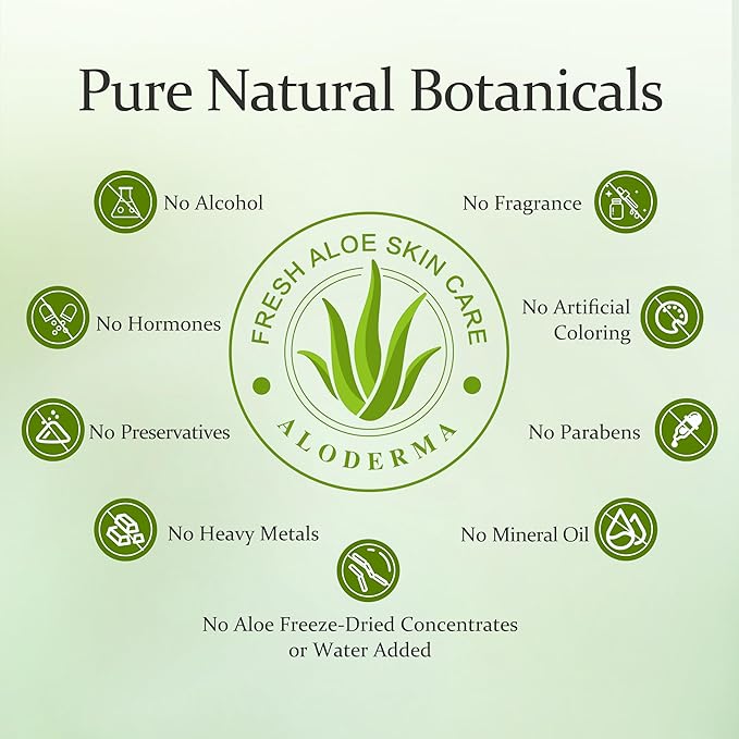 Aloderma Hydrating Aloe Face Serum Made with 65% Organic Aloe Vera - Deep Moisturizing Lightweight Aloe Vera Facial Serum with Hyaluronic Acid for Flawless Skin - Nourishing Serum for Face - 1.7oz