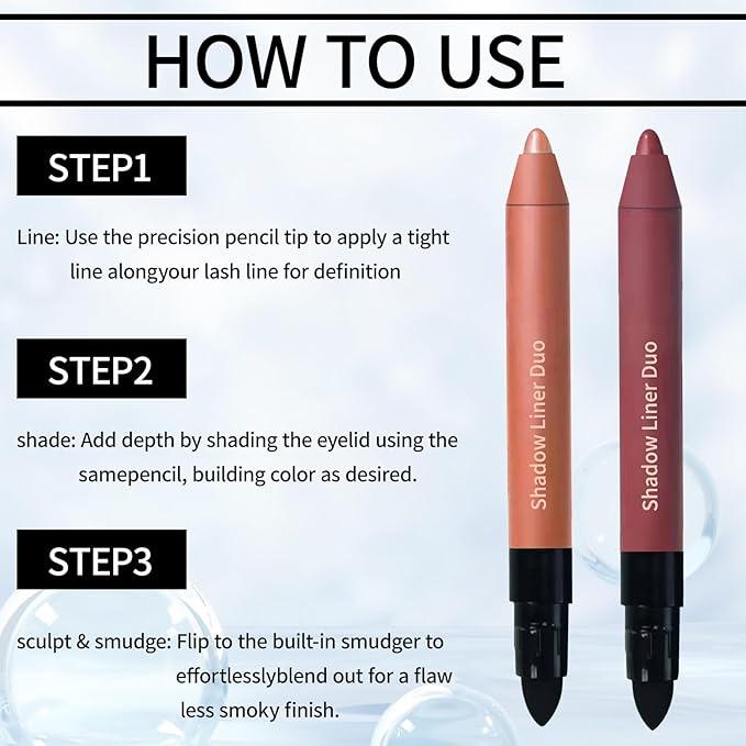 Mitlume Perfect Color Duo-Shadow Liner 2-in-1 Eyeliner & Eyeshadow,Chiura Plum Eyeshadow Stick,Waterproof Smudge-Proof Long-Lasting Makeup, Effortless Smoky or Natural Eye Makeup,Easy to Color(01)