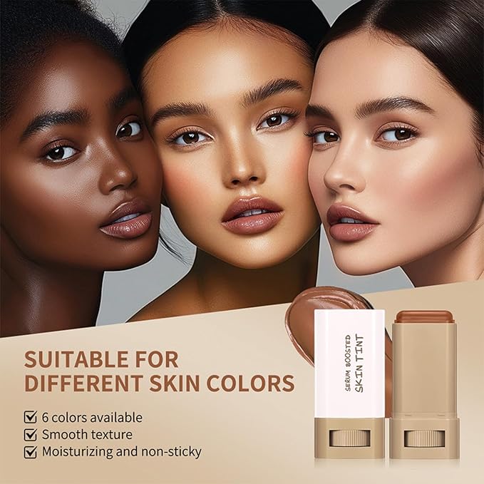 2 Pcs Foundation Stick Beauty Balm Serum Boosted Skin Tint Solid Tinted Moisturizing Serum Contour Stick Foundation for Women Natural Finish Makeup (#01, 0.63 OZ)