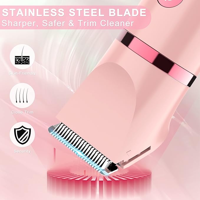 Scttomon Electric Lady Shaver for Women - Painless Razor, Bikini Trimmer, Facial Hair Removal, Body Trimmer for Face, Legs, Underarm, Pubic - Wet and Dry Flawless 3 in 1